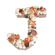 Letter 'J' Chocolate Lamington Birthday Cake