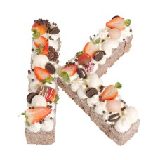 Letter 'K' Chocolate Lamington Birthday Cake