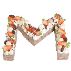 Letter 'M' Chocolate Lamington Birthday Cake