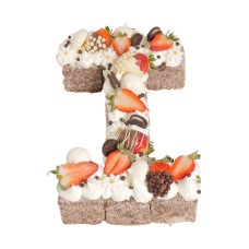 Letter 'I' Chocolate Lamington Birthday Cake