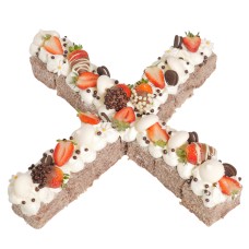 Letter 'X' Chocolate Lamington Birthday Cake