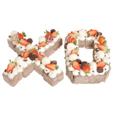 Letter 'Xo' Chocolate Lamington Birthday Cake