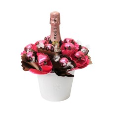 Pink Mini Moet Chocolate Bouquet