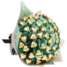 Luxury Golden Hearts Flower Bouquet
