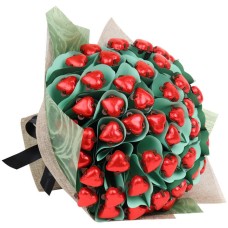 Luxury Red Hearts Flower Bouquet