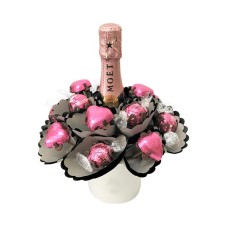 Pink Mini Moet Chocolate Bouquet