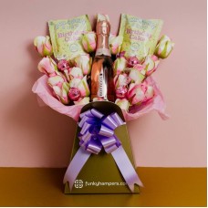 Pink Prosecco and Lindor Birthday Popcorn Bouquet