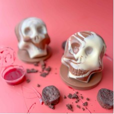 Skull Brownie Bomb with Blood Red Caramel