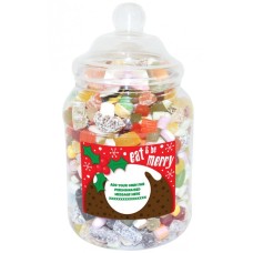 Personalised Be Merry Large Sweet Jar