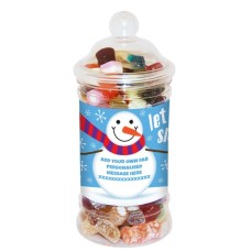 Personalised Snowman Small Sweet Jar