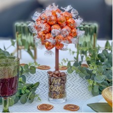 Personalised Orange Lindor Lindt Funky Sweet Tree 25cm