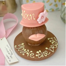 Personalised Chocolate Orange With Pink Hat and Lips