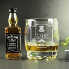 Personalised Gentlemans Tumbler and Whiskey Miniature Set
