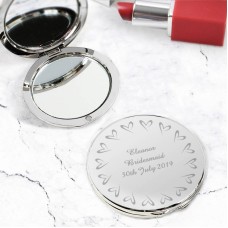 Personalised Hearts Compact Mirror