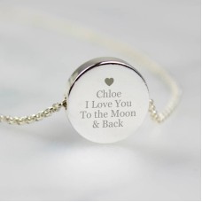 Personalised Silver Plated Any Message Disc Necklace
