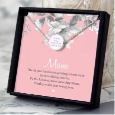 Personalised Mum Sentiment Silver Tone Necklace and Box