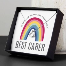Personalised Rainbow Sentiment Silver Tone Necklace and Box