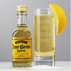 Personalised Shot Glass and Miniature Tequila