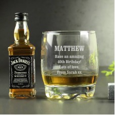 Personalised Tumbler and Whiskey Miniature Set