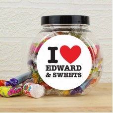 Personalised I Love Sweet Jar