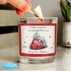 Personalised Me To You Heart Scented Jar Candle