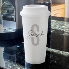 Personalised Initial & Name Double Walled Travel Mug