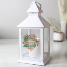 Personalised Floral Mother's Day White Lantern