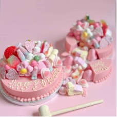 Personalised Pink Smash Cake