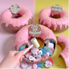 Personalised 1KG Giant Pink Chocolate Smash Doughnut