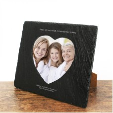 Personalised First My Mother Forever My Friend Heart Slate Photoframe