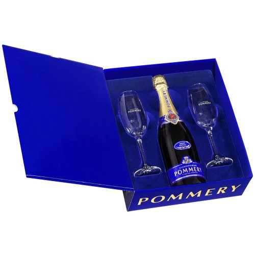 Pommery Champagne Brut Royal 75 cl Gift box with 2 Champagne glasses,