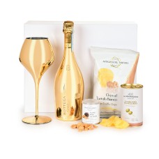 Bottega Gold Prosecco Spumante , Golden Glass And Snacks
