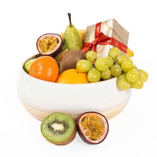 Fruit & Leonidas Chocolates Bamboo Bowl