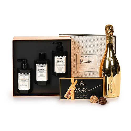 Atelier Rebul : Istanbul Bath & Body, Bottega prosecco & Godiva truffles
