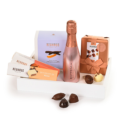 Neuhaus Gift Sheet with Bottega Rosé Spumante & Chocolates