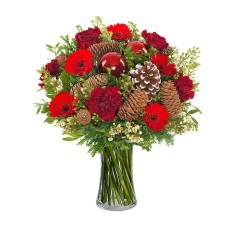 Red Bouquet with pine cones (Basic)