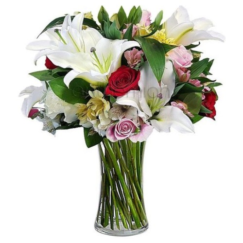 Mary bouquet with elegant lilies