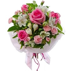 Bouquet Of Roses And Alstromerias (medium)