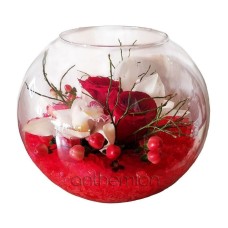 Fish ball with roses and orchids