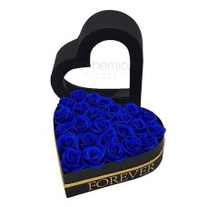 Forever Heart Box And Blue Soap Roses
