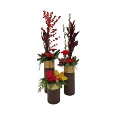 Three Vases with festive arrangements