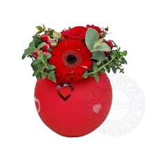 Flower glass red ball