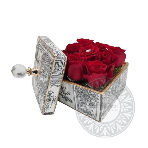 Luxury box with red roses