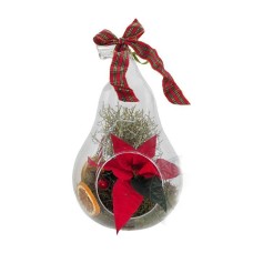 Glass pear with plants