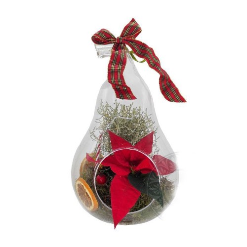 Glass pear with plants