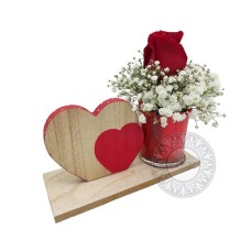 Wooden | glass rose arrangement