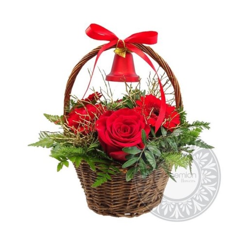 Festive basket of flowers