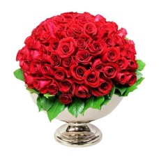 Arrangement of 100 red roses