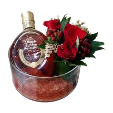 Glass rose arrangement with Dimple