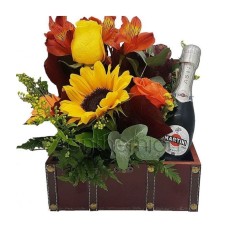 Chest with orange/yellow flowers and Martini (Basic)